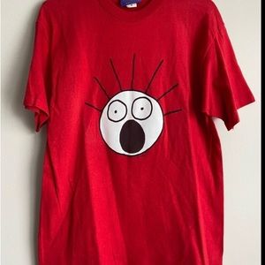 Scared Guy short sleeve red t-shirt size Large